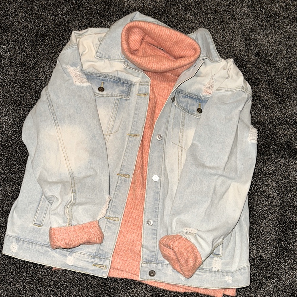 Jean Jacket / Turtle Neck Sweater *BOTH INCLUDED IN SALE COST* see description